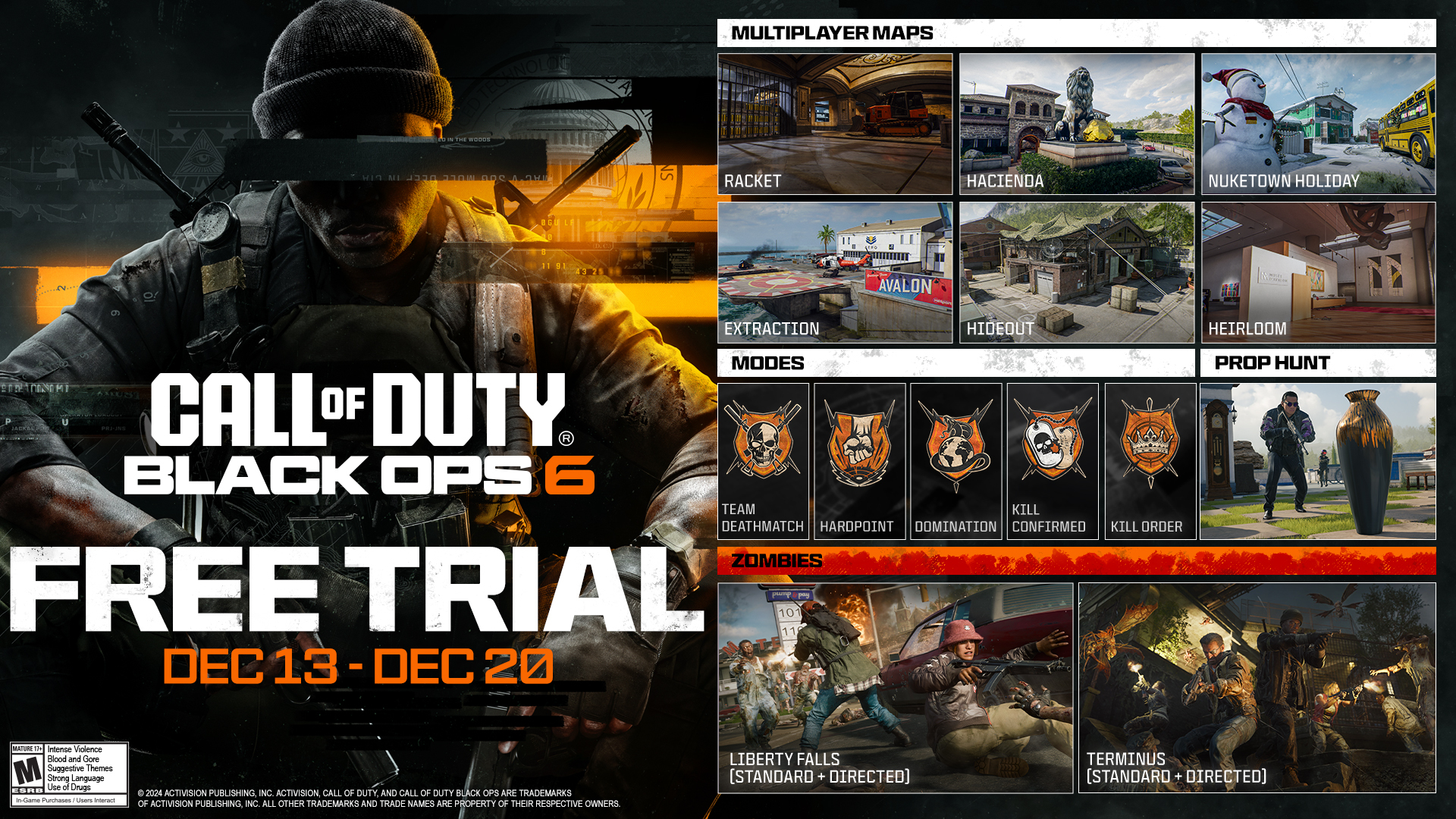 Black Ops 6 Free Trial: Play Multiplayer & Zombies (Dec 13–20)