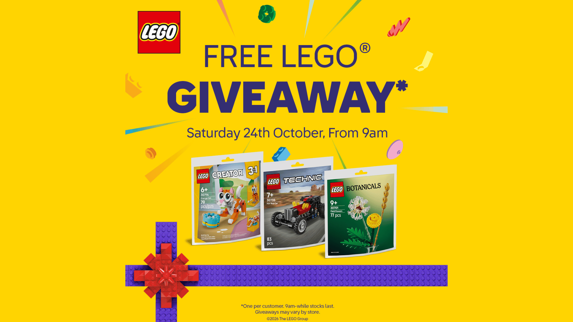 FREE LEGO Giveaway at Smyths Toys | 24 October 2026