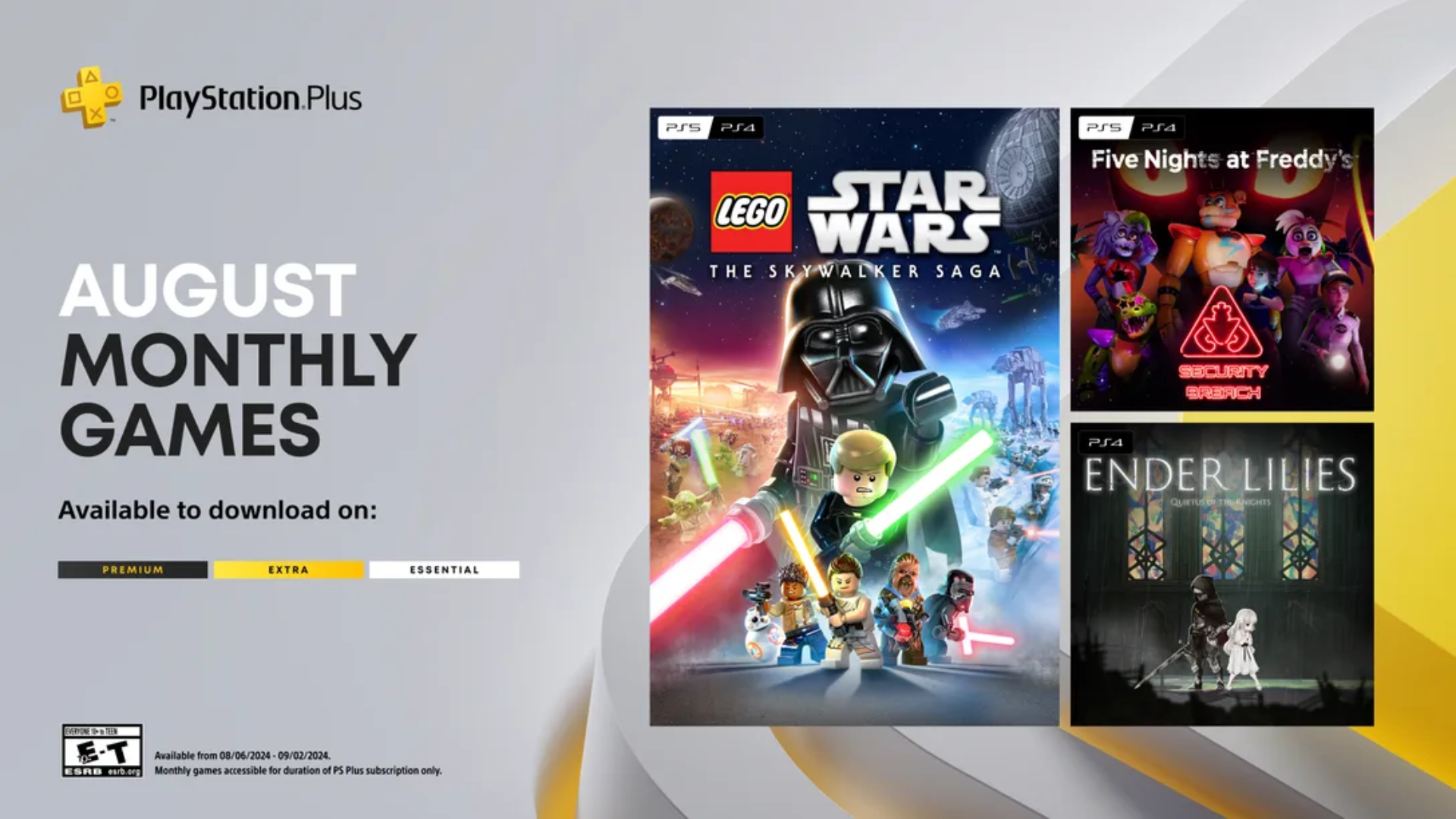PS Plus August 2024: LEGO Star Wars, FNAF, & Ender Lilies