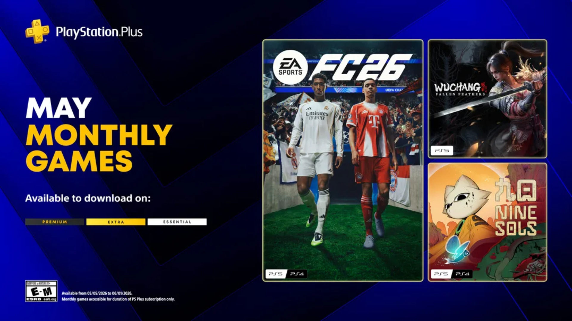 PS Plus May Monthly Games: EA Sports FC 26, Wuchang & Nine Sols
