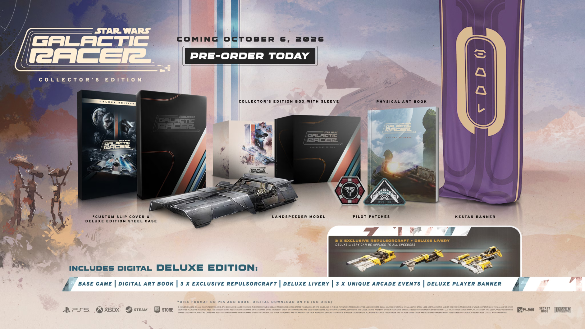 Star Wars Galactic Racer Collector’s Edition Announced for PS5, Xbox & PC